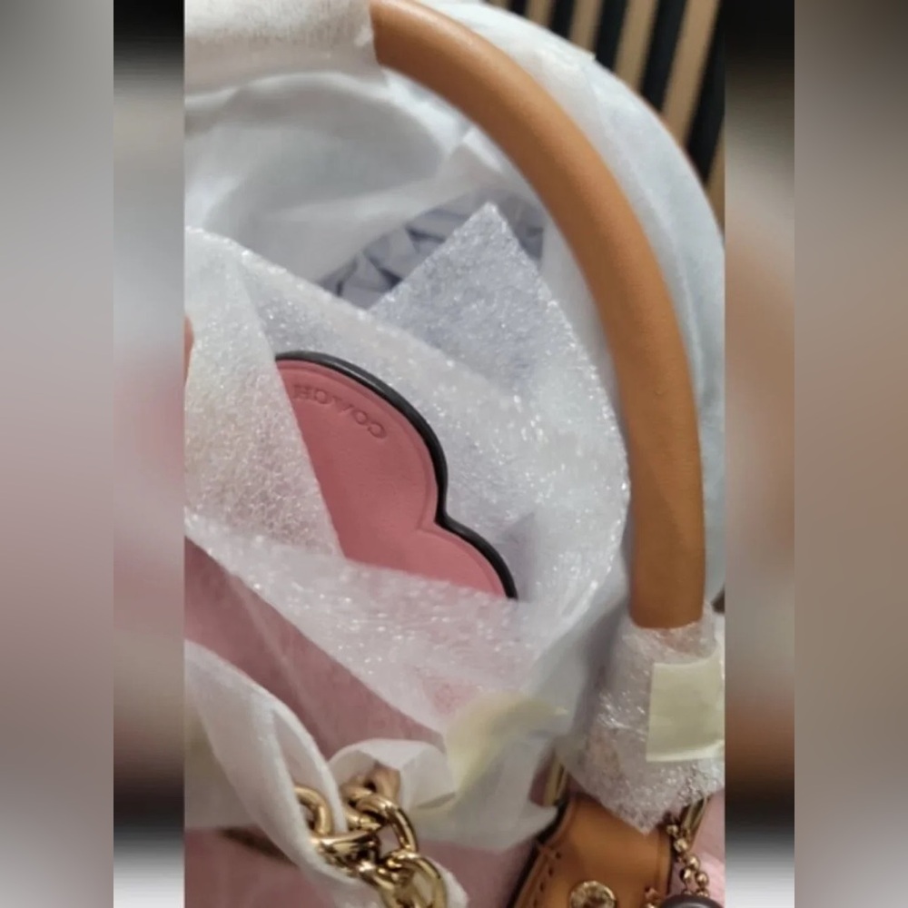 Coach Medium Rowan Satchel In Signature Canvas Powder Pink With Charms - Picture 5 of 11